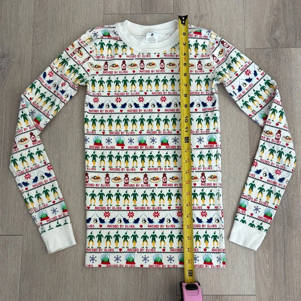 Hanna Andersson Elf Kids 14 Pajama Top Long John 100% Organic Cotton Holiday